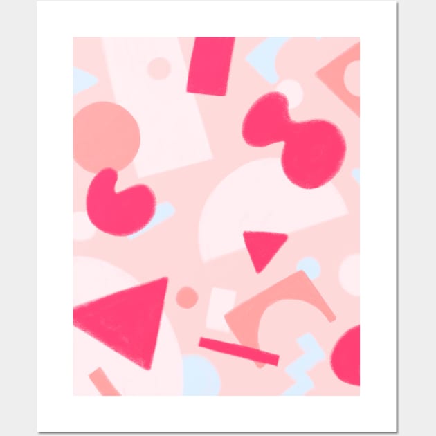 Pink Organic Shapes Wall Art by Trippycollage